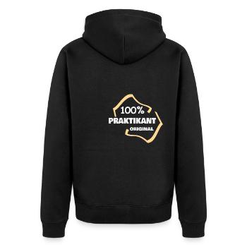 Beruf Praktikant - Unisex Premium Bio Zip Hoodie - Schwarz - Hinten - Nico (187cm)