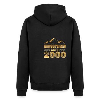 2000 - Unisex Premium Bio Zip Hoodie - Schwarz - Hinten - Nico (187cm)