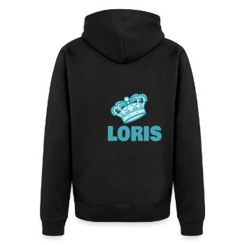 Gift for Loris - Unisex Premium Organic Zip Hoodie - black - Back - Nico (187cm)