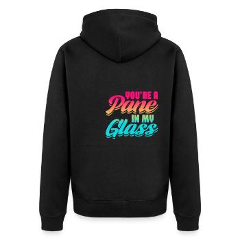 Youre A Pane In My Glass Stained Glass Artist - Unisex Premium Bio Zip Hoodie - Schwarz - Hinten - Nico (187cm)