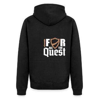 Pour toute la quête | Arme en mousse | Larper - Veste à capuche bio Premium Unisexe - noir - Dos - Nico (187cm)