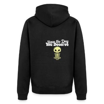 Ayez le jour où vous méritez l’esthétique grunge - Veste à capuche bio Premium Unisexe - noir - Dos - Nico (187cm)