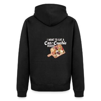 I Love Charcuterie French I Want To Eat A - Unisex Premium Organic Zip Hoodie - black - Back - Nico (187cm)