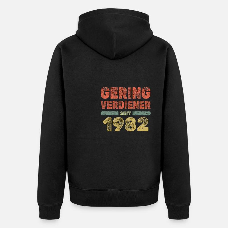 1982 - Unisex Premium Bio Zip Hoodie - Schwarz