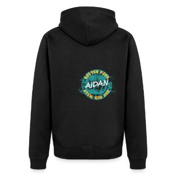 Aidan as Father's Day - Unisex Premium Organic Zip Hoodie - black - Back - Nico (187cm)