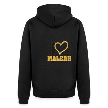 Ehefrau Maleah - Unisex Premium Bio Zip Hoodie - Schwarz - Hinten - Nico (187cm)