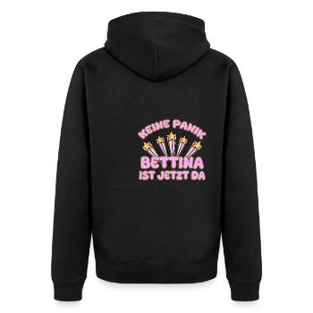 Frauenname Bettina - Unisex Premium Bio Zip Hoodie - Schwarz - Hinten - Nico (187cm)