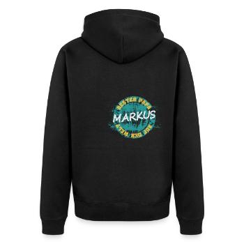 Father's Day Markus - Unisex Premium Organic Zip Hoodie - black - Back - Nico (187cm)