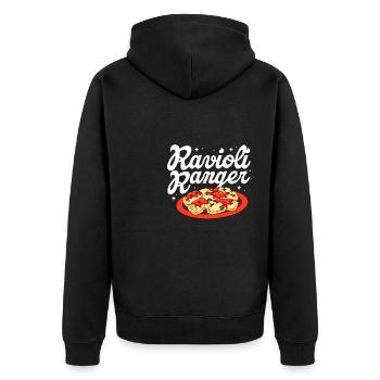 ravioli ranger Design for a enthusiast of pasta - Unisex Premium Organic Zip Hoodie - black - Back - Nico (187cm)