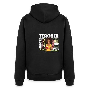 Université collégiale historiquement noire HBCU - Veste à capuche bio Premium Unisexe - noir - Dos - Nico (187cm)