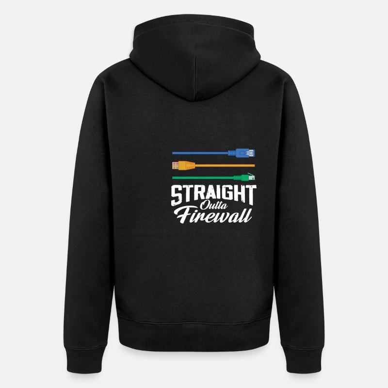 Straight Outta Firewall System Network - Unisex Premium Bio Zip Hoodie - Schwarz