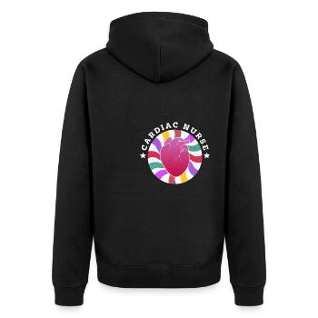 Medizin Arzt Krankenpflege Kardiologie Anatomie - Unisex Premium Bio Zip Hoodie - Schwarz - Hinten - Nico (187cm)