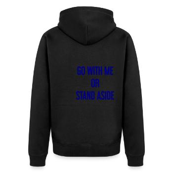 Walk with or aside - Unisex Premium Organic Zip Hoodie - black - Back - Nico (187cm)