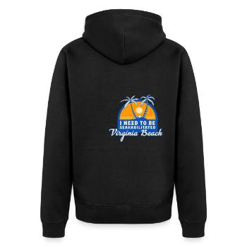 I Need To Be Seahabilitated Virginia Beach Summer - Unisex Premium Bio Zip Hoodie - Schwarz - Hinten - Nico (187cm)