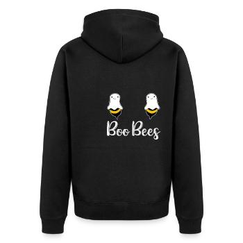 Halloween Ghost Ghost Ghost Spirit Boo Costume - Unisex Premium Organic Zip Hoodie - black - Back - Nico (187cm)