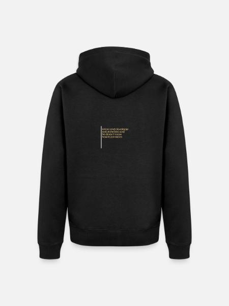 citation amusante du développeur front-end - Veste à capuche bio Premium Unisexe - noir