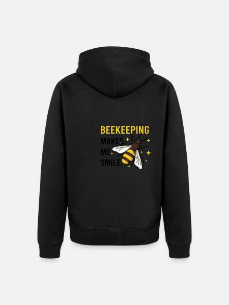 Bee Keeper Nature Honey Beekeeping - Unisex Premium Organic Zip Hoodie - black