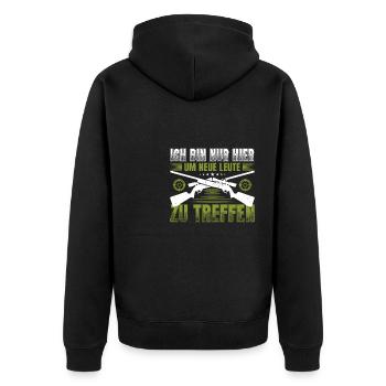 Schützenverein Sportschütze - Unisex Premium Bio Zip Hoodie - Schwarz - Hinten - Nico (187cm)