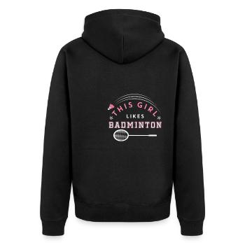 Une fille aime le badminton, les loisirs et les - Veste à capuche bio Premium Unisexe - noir - Dos - Nico (187cm)