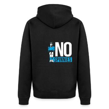 No Spinnies Table Soccer Player Foosball - Unisex Premium Bio Zip Hoodie - Schwarz - Hinten - Nico (187cm)