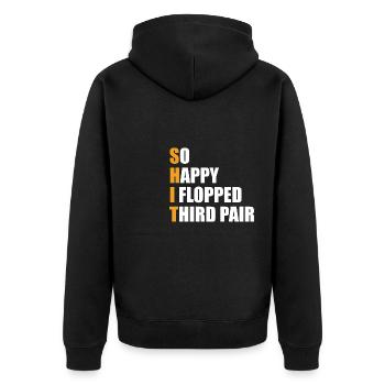 Aces Spades Poker Expert So Happy I Have Flopped T - Unisex Premium Bio Zip Hoodie - Schwarz - Hinten - Nico (187cm)