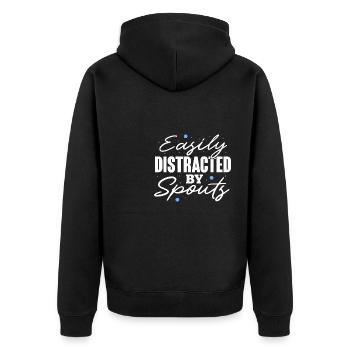 Easily Distracted By Spouts Cetacean Wahle Watcher - Unisex Premium Organic Zip Hoodie - black - Back - Nico (187cm)