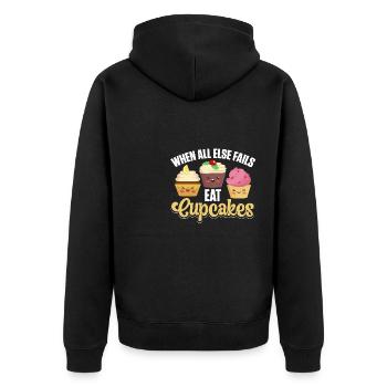 Quand tout le reste échoue Mangez des cupcakes Drôle de chef pâtissier - Veste à capuche bio Premium Unisexe - noir - Dos - Nico (187cm)