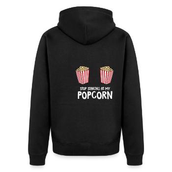 Cinéma Snack Soirée cinéma drôle Arrêtez de regarder mon - Veste à capuche bio Premium Unisexe - noir - Dos - Nico (187cm)