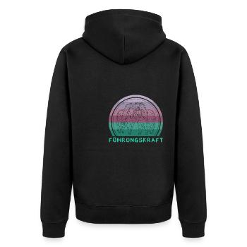 Shetland Pony Mädchen Pferdebesitzer Sport - Unisex Premium Bio Zip Hoodie - Schwarz - Hinten - Nico (187cm)