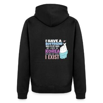 Kpop Idol Fan K Drama Lover J'aime la Corée J'ai un - Veste à capuche bio Premium Unisexe - noir - Dos - Nico (187cm)