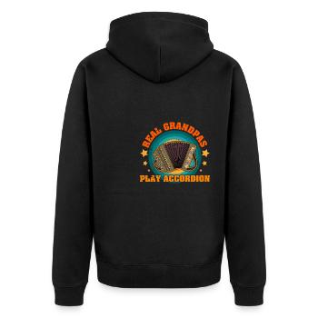 Musik Instrument Akkordeon Akkordeonist Volk - Unisex Premium Bio Zip Hoodie - Schwarz - Hinten - Nico (187cm)