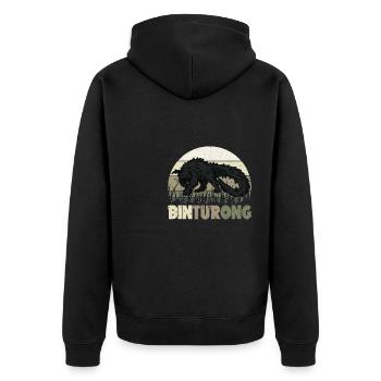 Binturong Asien Natur Borneo Biologie Natur - Unisex Premium Bio Zip Hoodie - Schwarz - Hinten - Nico (187cm)