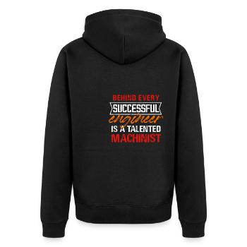 Behind Every Successful Engineer Is A Talented - Unisex Premium Organic Zip Hoodie - black - Back - Nico (187cm)