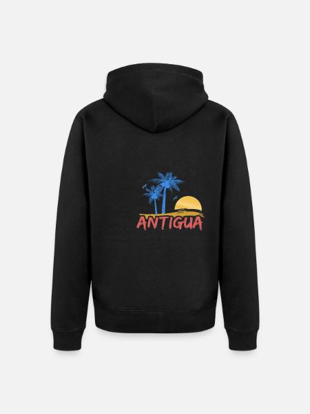 Antigua Beach - Unisex Premium Organic Zip Hoodie - black