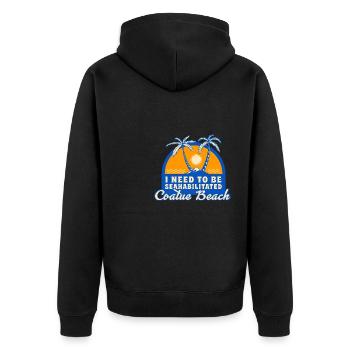 I Need To Be Seahabilitated Coatue Beach Summer - Unisex Premium Bio Zip Hoodie - Schwarz - Hinten - Nico (187cm)