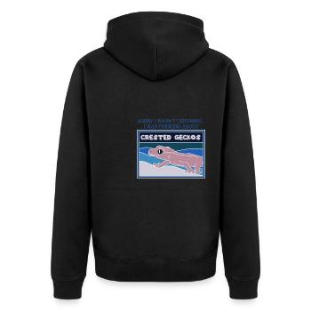 Ich denke an Geckos Cute Lizard Wildlife - Unisex Premium Bio Zip Hoodie - Schwarz - Hinten - Nico (187cm)