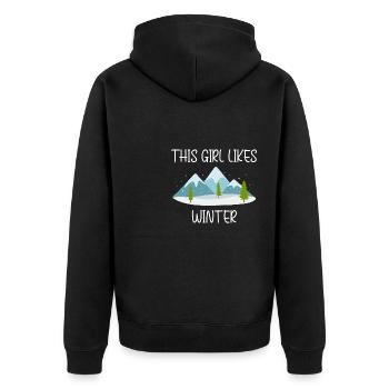 Randonnée en montagne, flocon de neige, paysage - Veste à capuche bio Premium Unisexe - noir - Dos - Nico (187cm)