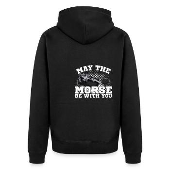 Mortier Radio Radioamateur Radio Morse - Veste à capuche bio Premium Unisexe - noir - Dos - Nico (187cm)