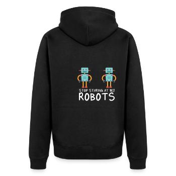 Droid Builder Cool Drôle Robotique Arrêtez de regarder - Veste à capuche bio Premium Unisexe - noir - Dos - Nico (187cm)