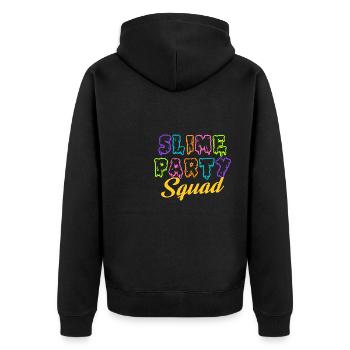 Slime Party Squad - Birthday Slime Lover Party - Unisex Premium Bio Zip Hoodie - Schwarz - Hinten - Nico (187cm)