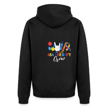 ABA Therapy Crew Applied Behavior Analysis Therapy - Unisex Premium Organic Zip Hoodie - black - Back - Nico (187cm)