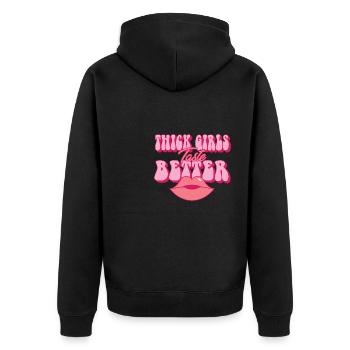 Les filles épaisses ont meilleur goût potelé grandes filles curvy - Veste à capuche bio Premium Unisexe - noir - Dos - Nico (187cm)
