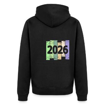 Œuvres d’art 2026 - Veste à capuche bio Premium Unisexe - noir - Dos - Nico (187cm)