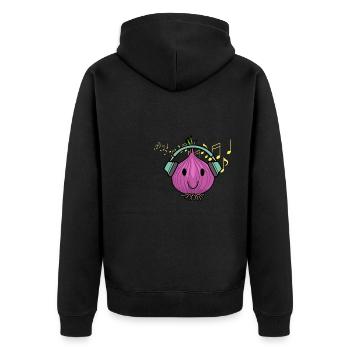 Écouteurs de musicien Onion Food Chef Music Notes - Veste à capuche bio Premium Unisexe - noir - Dos - Nico (187cm)