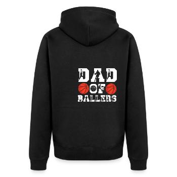 Basketball Spruch Motiv I Basketballer - Unisex Premium Bio Zip Hoodie - Schwarz - Hinten - Nico (187cm)