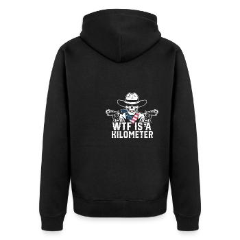 WTF Is A Kilometer Internet Meme Grunge Skeleton - Unisex Premium Organic Zip Hoodie - black - Back - Nico (187cm)