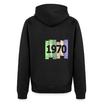 Œuvre d’art 1970 - Veste à capuche bio Premium Unisexe - noir - Dos - Nico (187cm)