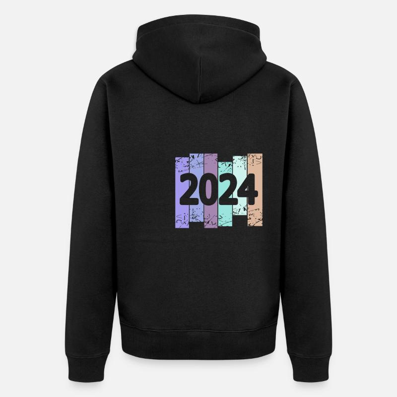 Oldtimer 2024 - Unisex Premium Bio Zip Hoodie - Schwarz