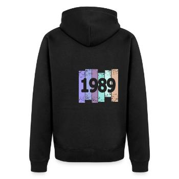 1989 - Veste à capuche bio Premium Unisexe - noir - Dos - Nico (187cm)