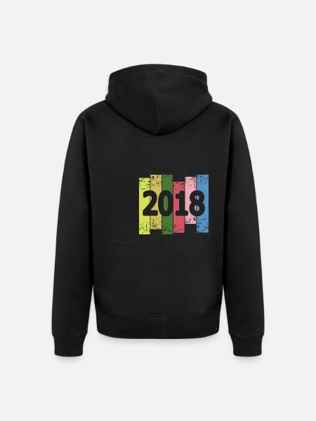 Funny 2018 - Unisex Premium Organic Zip Hoodie - black